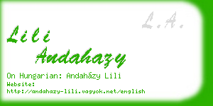 lili andahazy business card